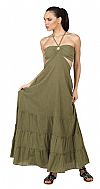 STRAPLESS COTTON MAXI DRESS