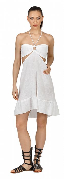 STRAPLESS COTTON MINI DRESS