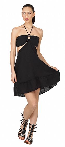 STRAPLESS COTTON MINI DRESS