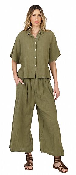 CROPPED BUTTON SHIRT