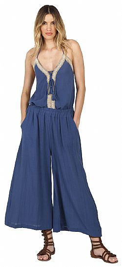 WIDE-LEG COTTON TROUSERS