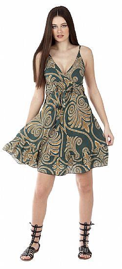 SUNSET SWIRL SILK MINI DRESS