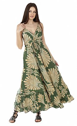 GOLDEN BLOOM SILK MAXI DRESS