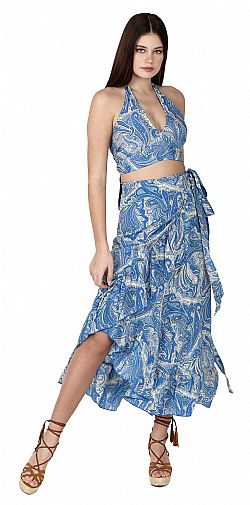 ASYMMETRIC WRAP MIDI SKIRT