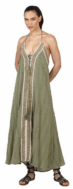 FLOWY HALTER MAXI SUMMER DRESS
