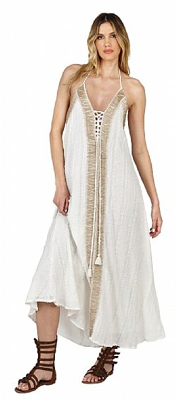 FLOWY HALTER MAXI SUMMER DRESS