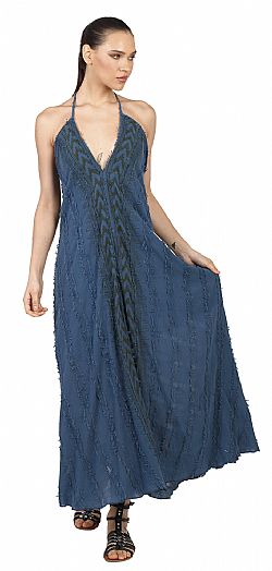 DEEP V FLOWY MAXI DRESS