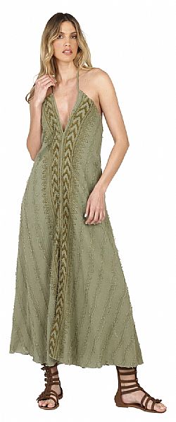 DEEP V FLOWY MAXI DRESS
