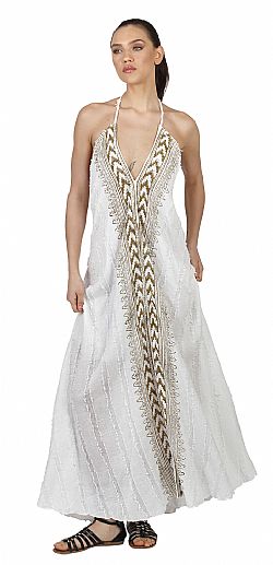 DEEP V FLOWY MAXI DRESS
