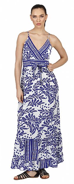 TIE-WAIST FLOWING SUMMER MAXI