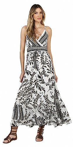 TIE-WAIST FLOWING SUMMER MAXI