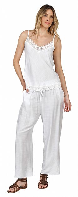 LACE TRIM COTTON CAMI TOP