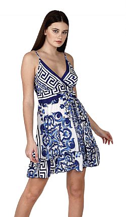 OCEAN WHISPER SILK MINI DRESS