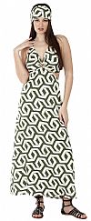 GRAPHIC RING HALTER MAXI DRESS