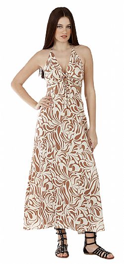 MARBLE SWIRL HALTER DRESS