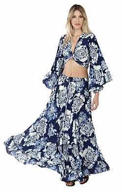 MIDNIGHT MOSAIC CROPPED TOP