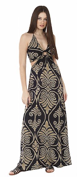 MIDNIGHT ORNAMENT MAXI DRESS