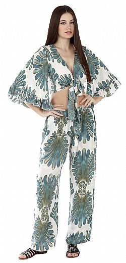 PALM BLOOM WRAP TOP