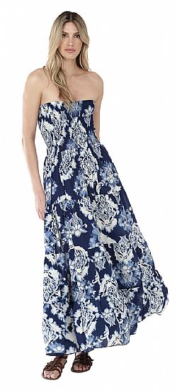STRAPLESS BOHO MAXI DRESS