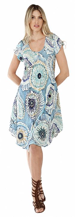 FLORAL SWIRL DAY DRESS