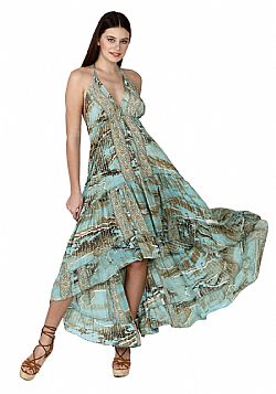 HALTER HIGH-LOW MAXI DRESS