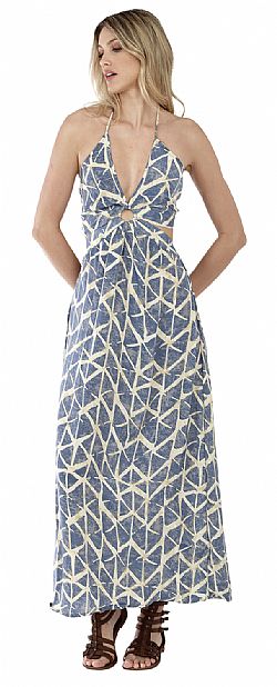 HALTER NECK FLOWY MAXI DRESS