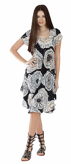 FLORAL SWIRL DAY DRESS