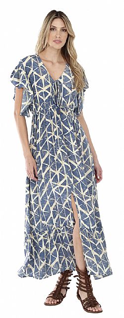 FLOWY BOHO MAXI SLIT DRESS