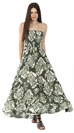 STRAPLESS BOHO MAXI DRESS