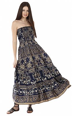 STRAPLESS BOHO MAXI DRESS