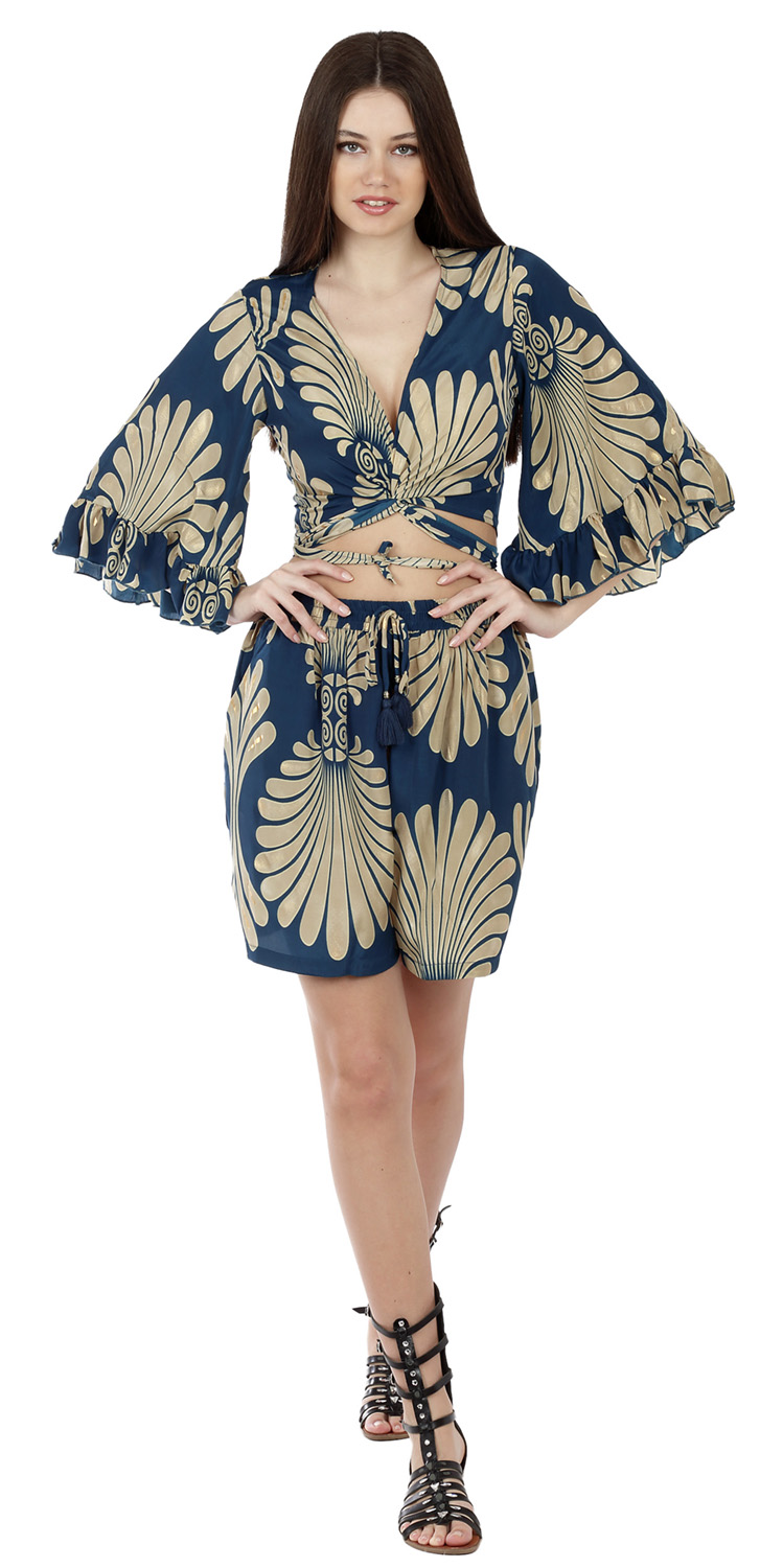 MIDNIGHT BLOOM SILK SHORTS