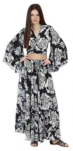 MIDNIGHT FLOW MAXI SKIRT