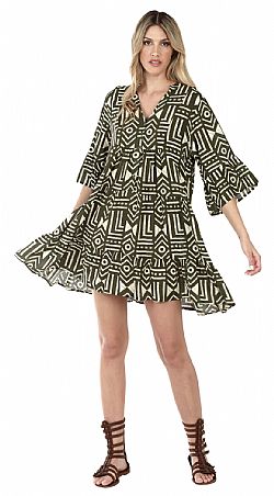 GRAPHIC FLOW MINI DRESS