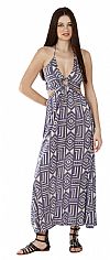 GRAPHIC HALTER MAXI DRESS