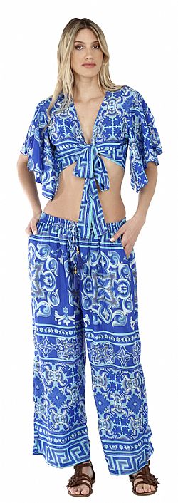 MIDNIGHT FLORAL SILK WRAP TOP