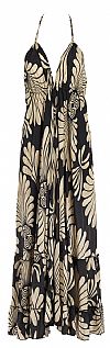 SUNSET BLOOM SILK HALTER MAXI DRESS