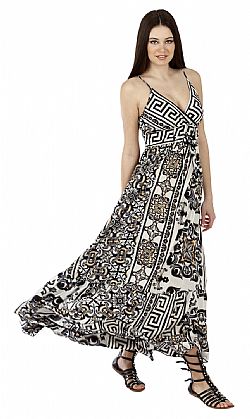MIDNIGHT ICON SILK MAXI DRESS