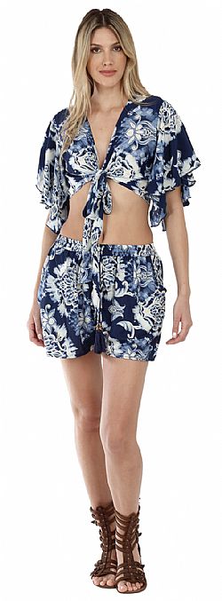 OCEAN BLOOM SILK SHORTS