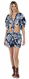 OCEAN BLOOM SILK SHORTS