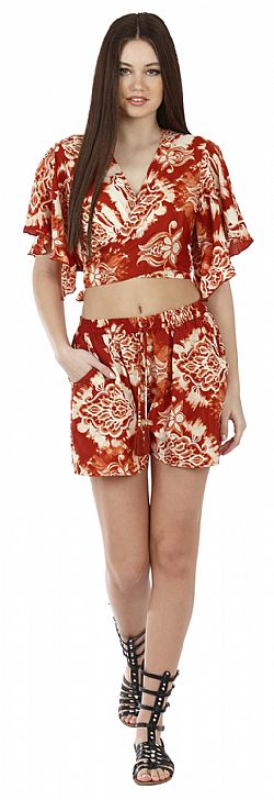 OCEAN BLOOM SILK SHORTS