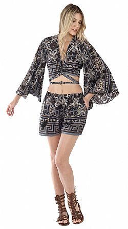 OCEAN BLOOM SILK SHORTS