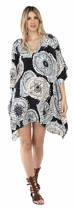 OCEAN BLOOM SILK KAFTAN