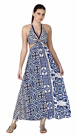 MIDNIGHT GODDESS SILK MAXI DRESS