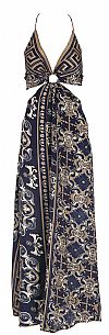 MIDNIGHT GODDESS SILK MAXI DRESS