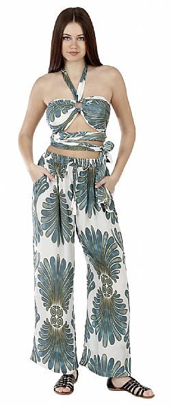 TROPICAL FLOW SILK TROUSERS