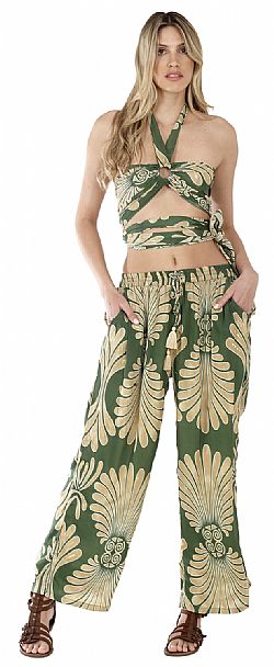 TROPICAL FLOW SILK TROUSERS