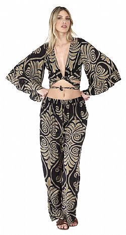 MIDNIGHT SWIRL WRAP TOP