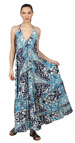 OCEAN BREEZE SILK MAXI DRESS