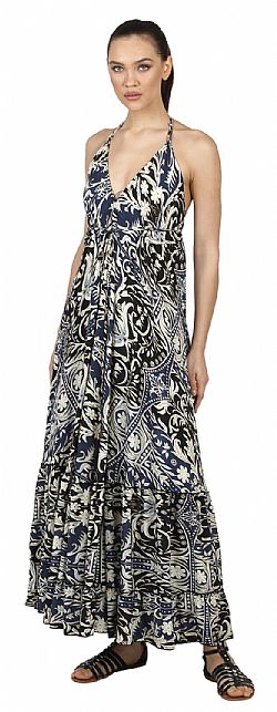 OCEAN BREEZE SILK MAXI DRESS