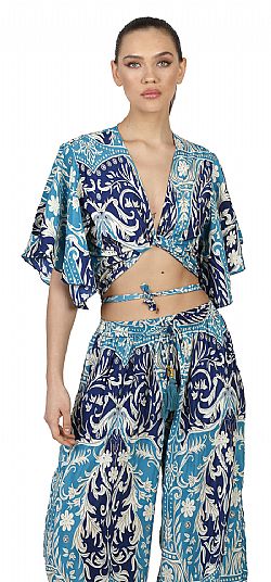 COASTLINE DRAPE SILK TOP